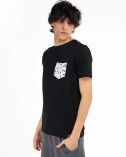 BROKER'S - Tshirt mezza manica con taschino e stampa