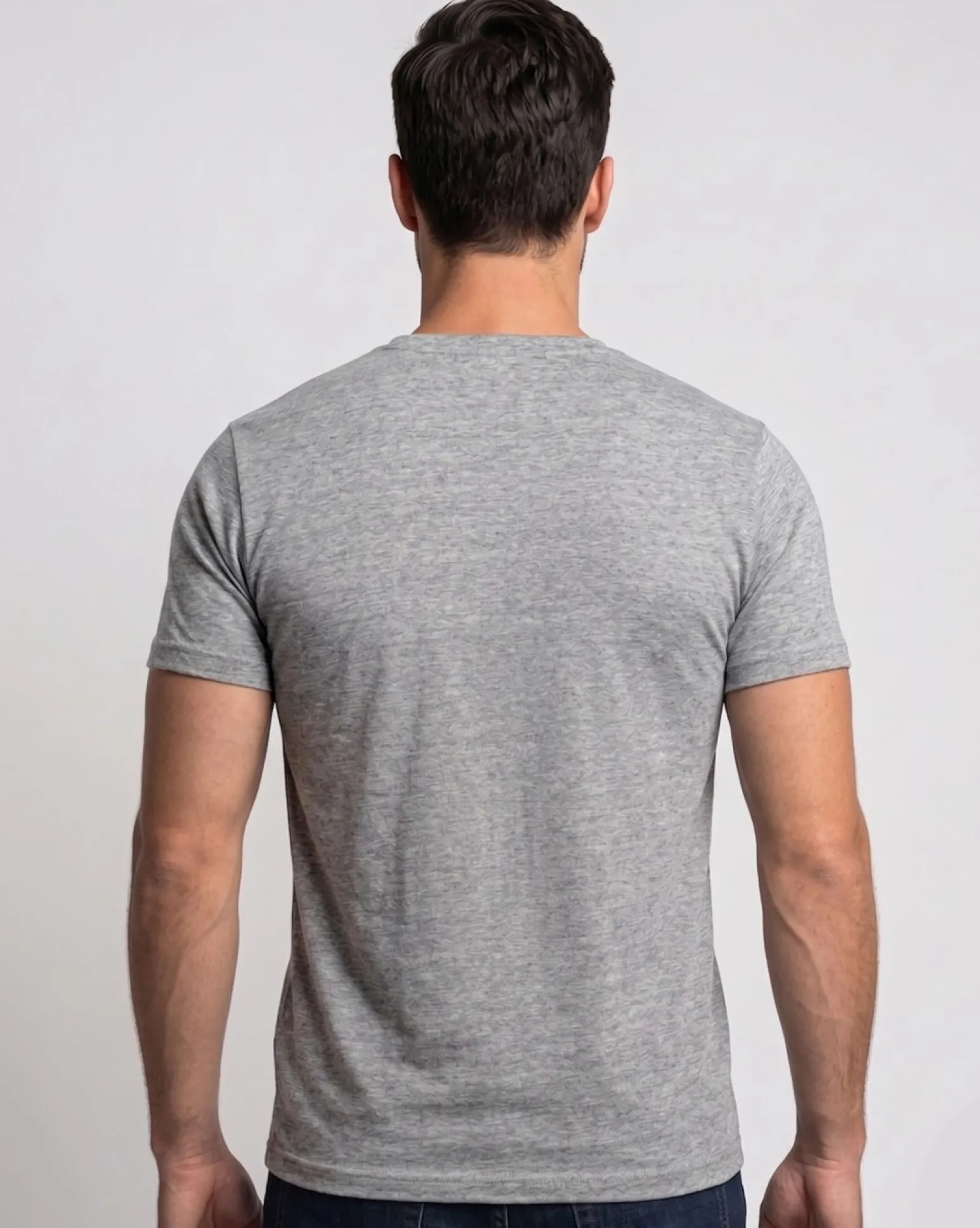 BROKER'S - Tshirt mezza manica con scollo a girocollo BAMBOO grigio