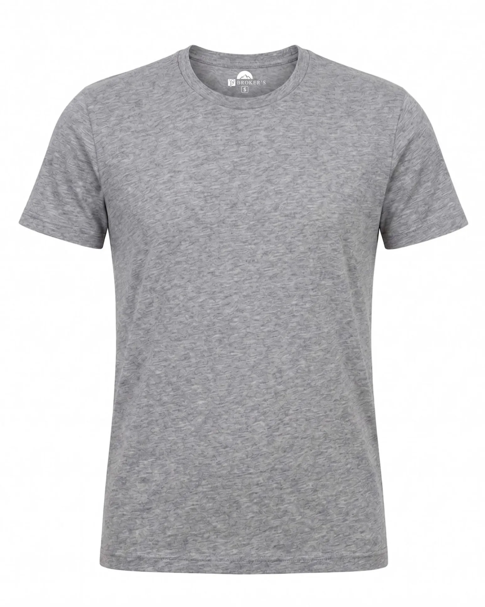 BROKER'S - Tshirt mezza manica con scollo a girocollo BAMBOO grigio