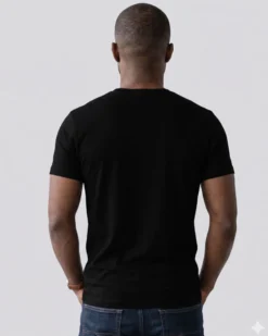 BROKERS - Tshirt mezza manica scollo a V in BAMBOO nero
