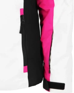 BRUGI - Completo da sci bambina bianco e fuchsia impermeabile antivento e traspirante con cappuccio