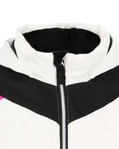 BRUGI - Completo da sci bambina bianco e fuchsia impermeabile antivento e traspirante con cappuccio