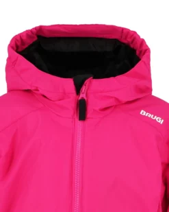 BRUGI - Giacca da sci bambina blu impermeabile antivento e traspirante con cappuccio