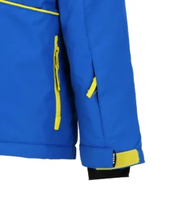 BRUGI - Giacca da sci bambino blu gialla impermeabile e antivento con cappuccio