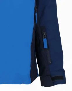 BRUGI - Giacca da sci bambino blu impermeabile antivento e traspirante con cappuccio