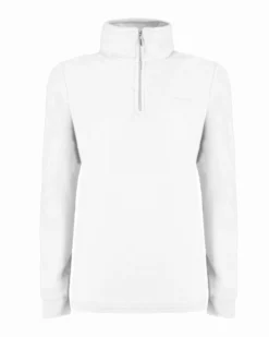 BRUGI - MICROPILE BIANCO DA DONNA MEZZA ZIP