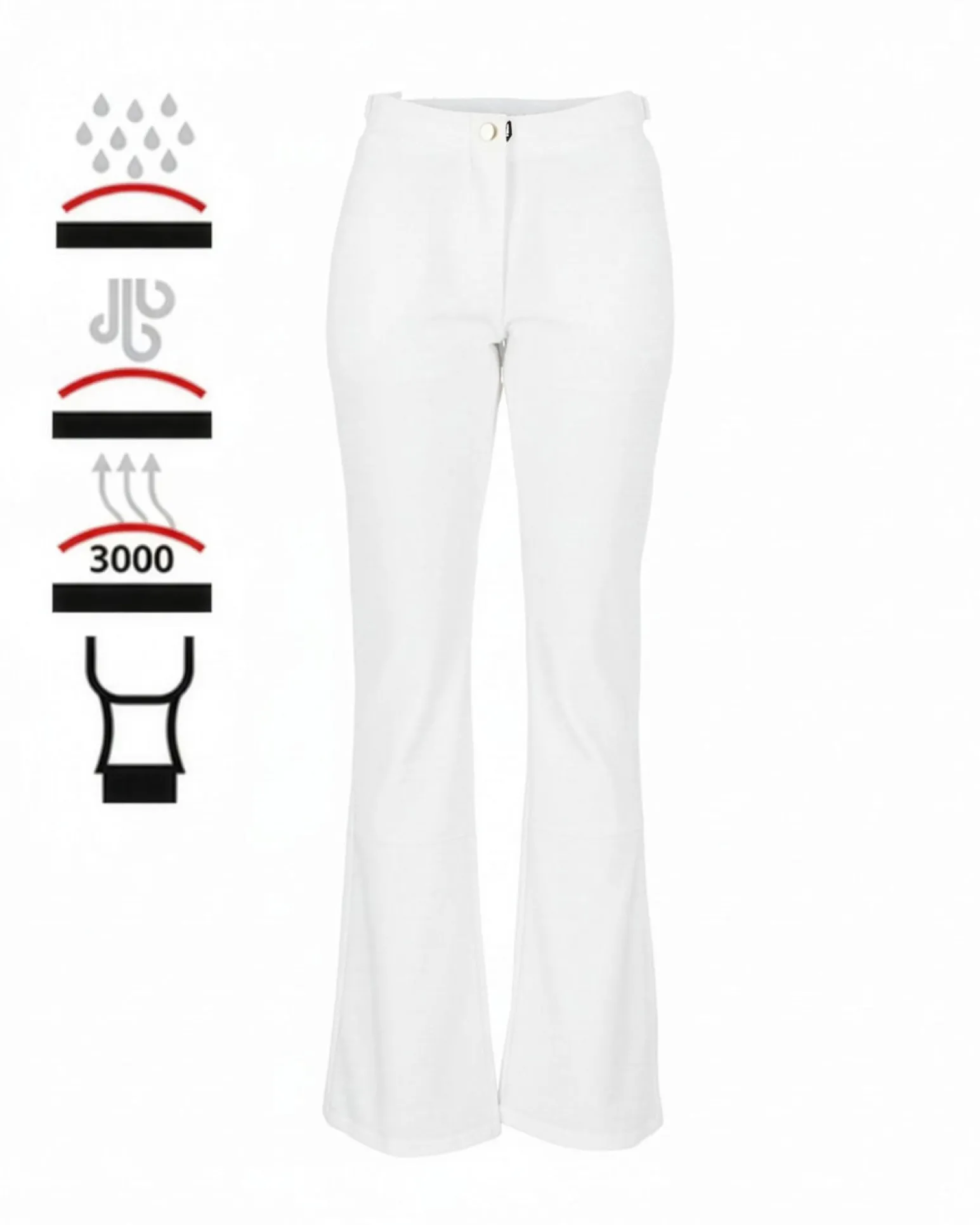 BRUGI -PANTALONE DA SCI DONNA BIANCO 3000, 9GOF-TS64