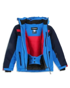 BRUGI - Tuta da sci bambino blu impermeabile traspirante idrorepellente antivento