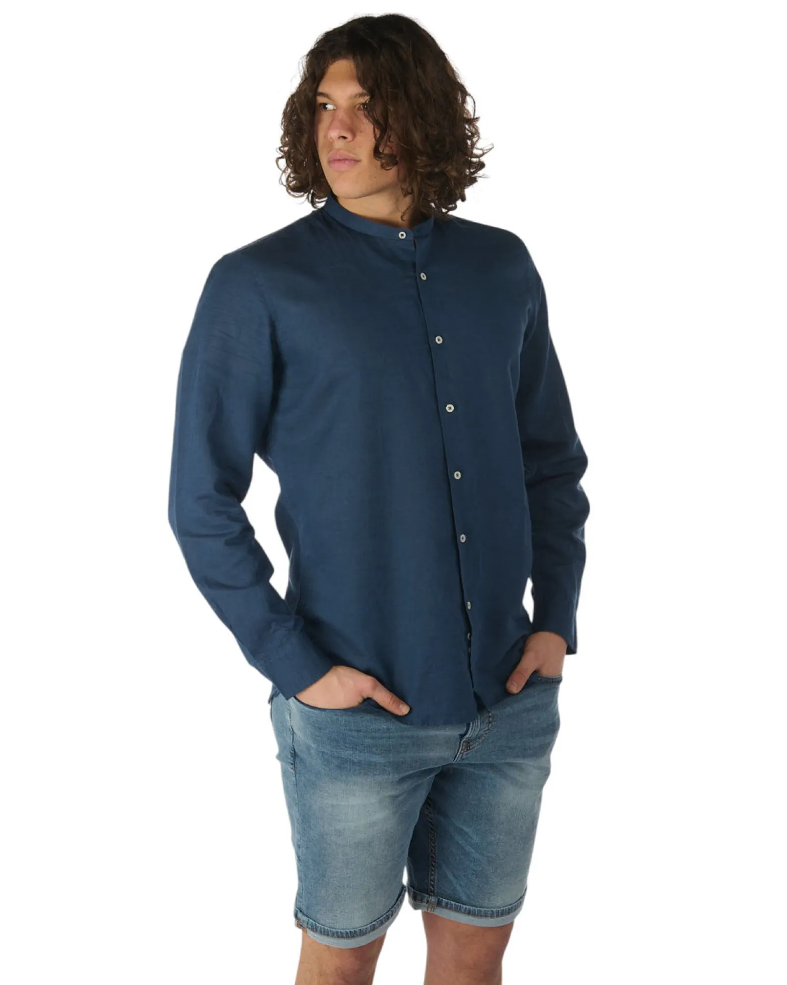 CAMICIA MANICA LUNGA MISTO LINO