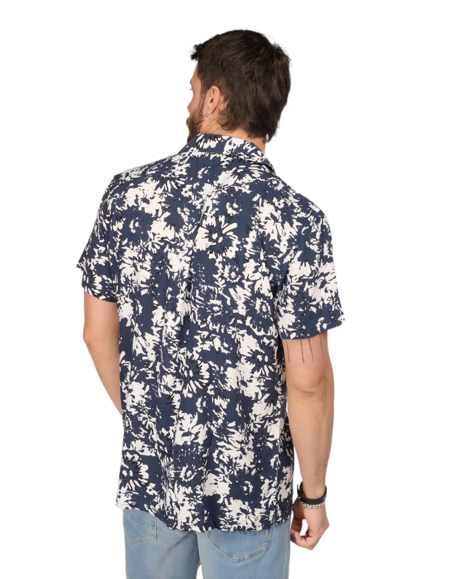 CAMICIA MEZZA MANICA FANTASIA COLLO SCIA