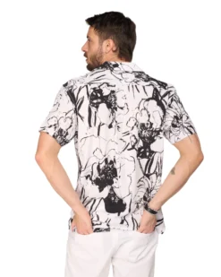 CAMICIA MEZZA MANICA FANTASIA COLLO SCIA