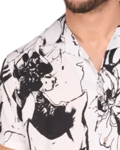CAMICIA MEZZA MANICA FANTASIA COLLO SCIA