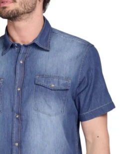 CAMICIA MEZZA MANICA JEANS SABB CHIARO