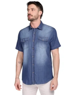 CAMICIA MEZZA MANICA JEANS SABB CHIARO