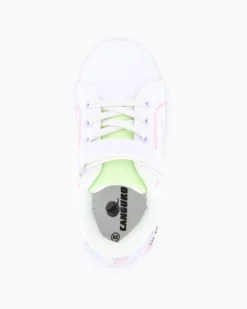 CANGURO - Sneakers bianca da bimba con inserti glitter e strappo, numerata 24/30