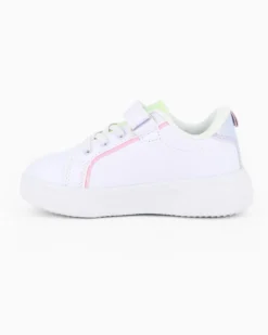 CANGURO - Sneakers bianca da bimba con inserti glitter e strappo, numerata 24/30