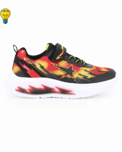 CANGURO - Sneakers rossa e nera da bambino con strappo, numerata 29/35