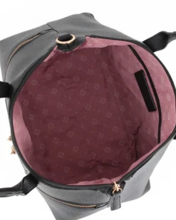 CARRERA - Borsa a due manici nera con logo e tasca frontale, tracolla removibile