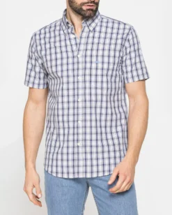 CARRERA - Camicia manica corta botton down con taschino