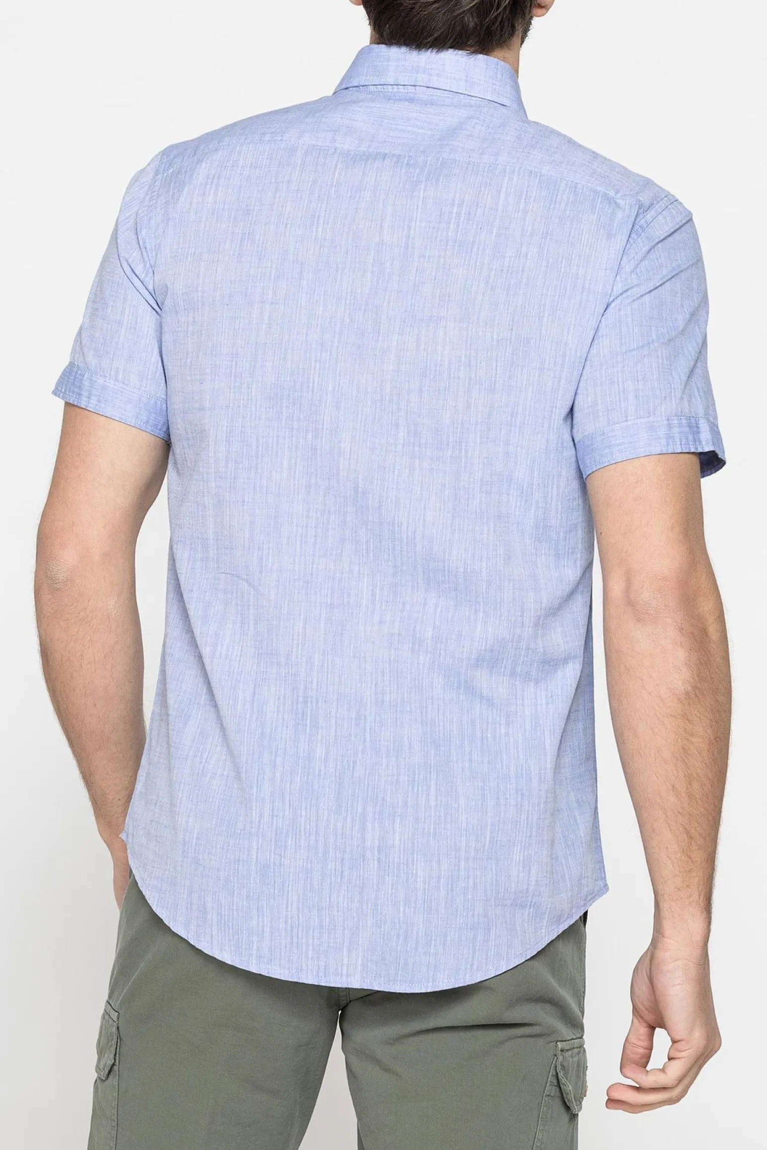 CARRERA - CAMICIA MANICA CORTA COLLO BOTTON DOWN TESSUTO MALFILE' CON 1TASCHINO