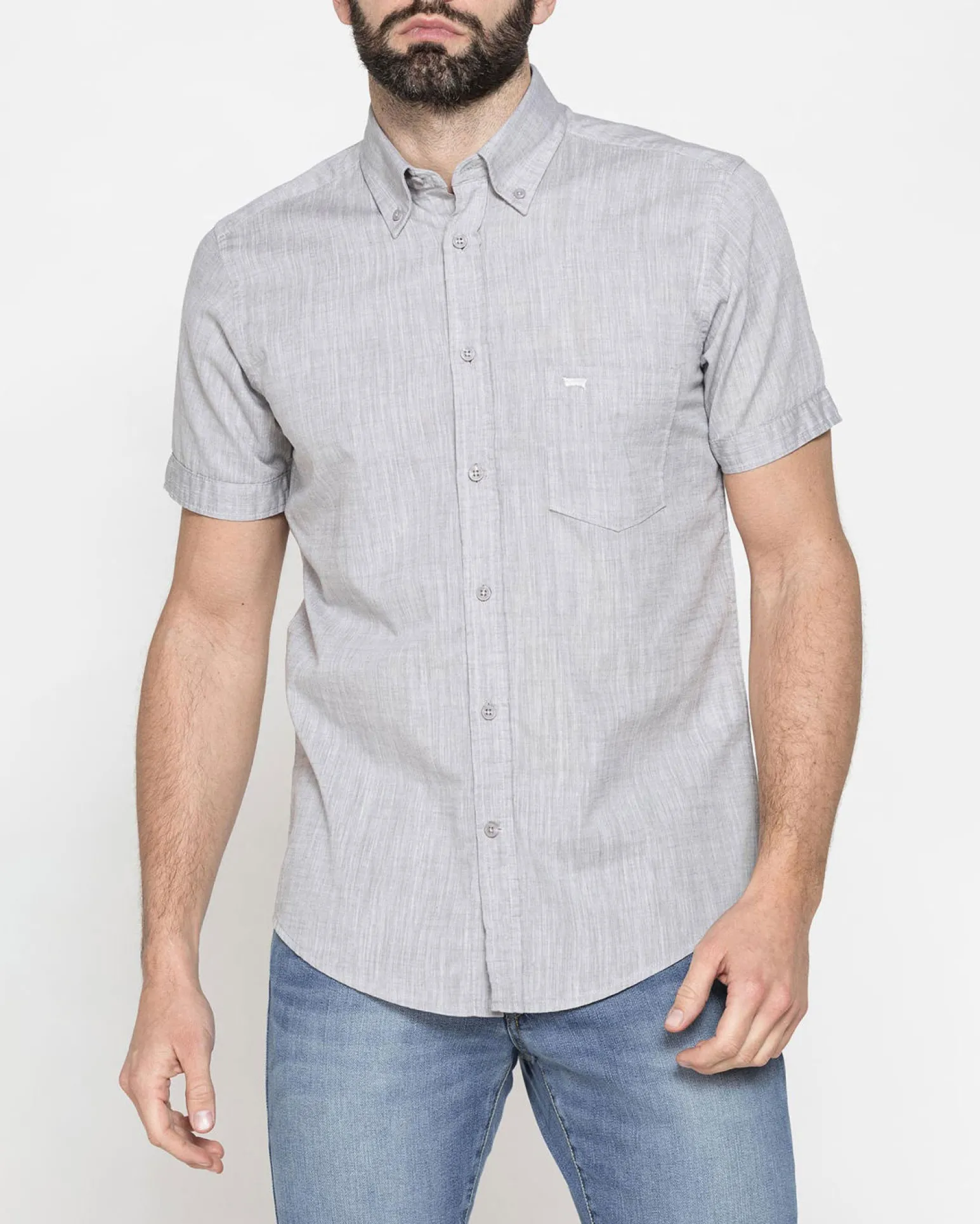 CARRERA - CAMICIA MANICA CORTA COLLO BOTTON DOWN TESSUTO MALFILE' CON 1TASCHINO