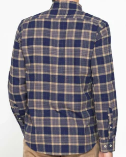 CARRERA - CAMICIA SCOZZESE IN FLANELLA LEGGERA CON PREGIATO FILATO MELANGE
