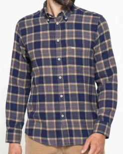 CARRERA - CAMICIA SCOZZESE IN FLANELLA LEGGERA CON PREGIATO FILATO MELANGE