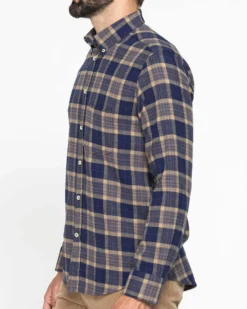 CARRERA - CAMICIA SCOZZESE IN FLANELLA LEGGERA CON PREGIATO FILATO MELANGE