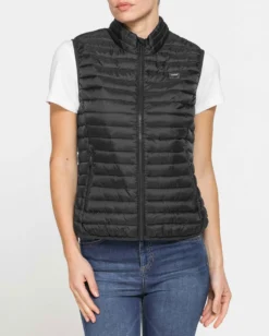 CARRERA - Gilet 100 grammi ultralight in tessuto ripstop nero da donna