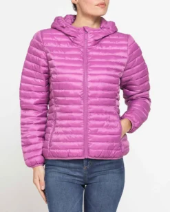 CARRERA - Giubbino 100 grammi con cappuccio in tessuto ripstop fuxia da donna