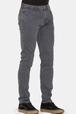 CARRERA - PANTALONE ANTRACITE DA UOMO IN BULL DENIM SLIM FIT CON TINUTRA OLD