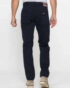 CARRERA - PANTALONE BLU 5 TASCHE  SMERIGLIATO IN PESANTE GABARDINA DI COTONE