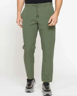 CARRERA - Pantalone in ripstop con coulisse in vita verde militare da uomo