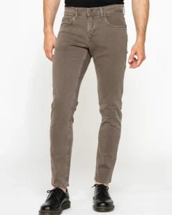 CARRERA - PANTALONE MARRONE DA UOMO IN BULL DENIM SLIM FIT CON TINUTRA OLD