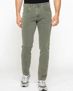 CARRERA - PANTALONE VERDE DA UOMO IN BULL DENIM SLIM FIT CON TINUTRA OLD