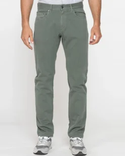 CARRERA - PANTALONE VERDE 5 TASCHE  SMERIGLIATO IN PESANTE GABARDINA DI COTONE
