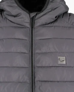 CARRERA - PIUMINO UOMO ANTRACITE ULTRALEGGERO IN RIPSTOP CON CAPPUCCIO