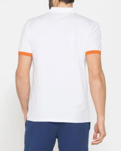 CARRERA - Polo manica corta in piquet elasticizzato bianco
