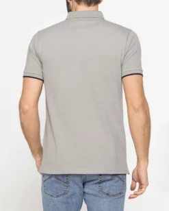 CARRERA - Polo manica corta in piquet elasticizzato grigio chiaro