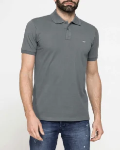 CARRERA - Polo manica corta in piquet di cotone organico grigio