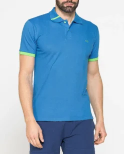 CARRERA - Polo manica corta in piquet elasticizzato blu royal
