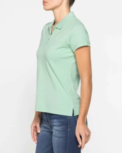 CARRERA - Polo manica corta in tessuto piquet verde acqua da donna