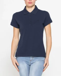 CARRERA - Polo manica corta in tessuto piquet blu da donna