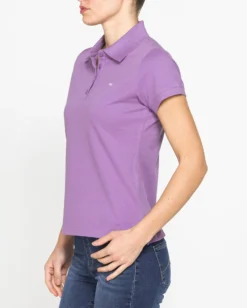 CARRERA - Polo manica corta in tessuto piquet viola da donna