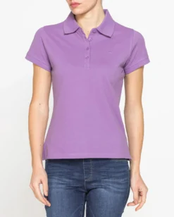 CARRERA - Polo manica corta in tessuto piquet viola da donna