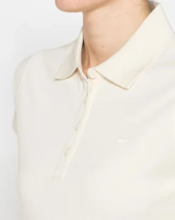 CARRERA - Polo manica corta in tessuto piquet beige da donna