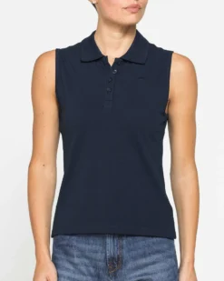 CARRERA - Polo smanicata blu da donna