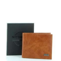 CARRERA - Portafoglio in VERA PELLE con porta spicci con targhetta logo
