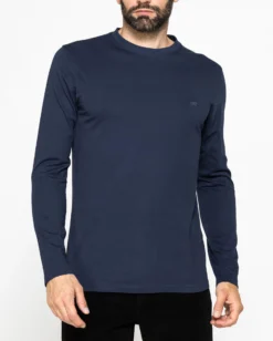 CARRERA - T-SHIRT BLU GIROCOLLO MANICA LUNGA DA UOMO