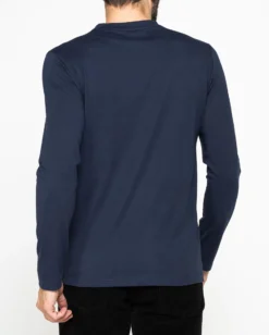 CARRERA - T-SHIRT BLU GIROCOLLO MANICA LUNGA DA UOMO